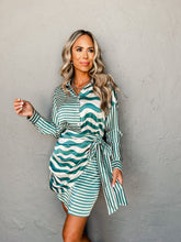 Load image into Gallery viewer, Waves x Stripes Emerald Dress
