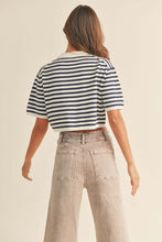 Load image into Gallery viewer, Navy Stripes Knit Top
