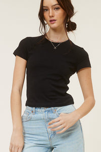 Naomi Baby Tee in Black