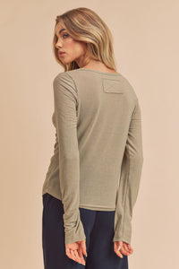 Trinna Shirred Tee in Oat