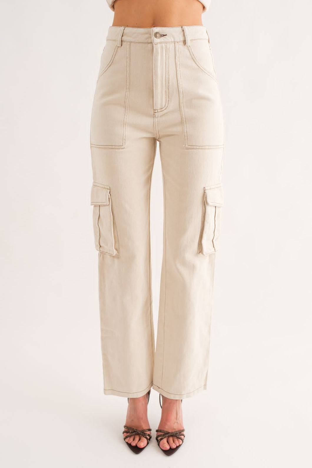 Tayla Ecrú Cargo Pants