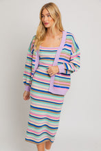 Load image into Gallery viewer, Candy Stripes Knit Dress Set (Cardigan + Dress)
