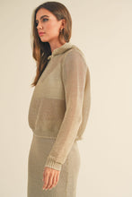 Load image into Gallery viewer, Metallic Gold Knitted Hoodie Set
