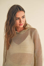 Load image into Gallery viewer, Metallic Gold Knitted Hoodie Set
