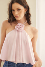 Load image into Gallery viewer, Rosette Flowy Halter Top
