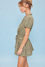 Load image into Gallery viewer, Flirty Frill Hem Romper in Olive
