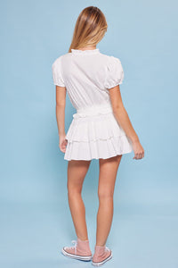 Flirty Frill Hem Romper in White