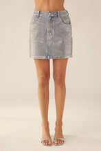 Load image into Gallery viewer, Denim Foiled Mini Skirt
