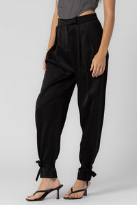 Satin Ankle Tie Pants