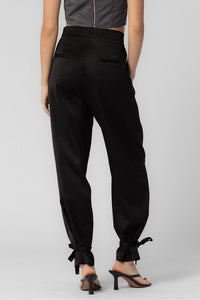 Satin Ankle Tie Pants