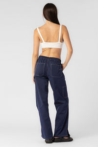 Navy Contrast Stitch Carpenter Pants