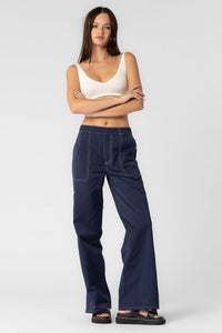 Navy Contrast Stitch Carpenter Pants