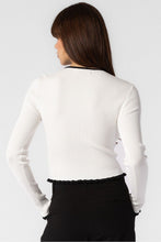 Load image into Gallery viewer, Contrast Ribbed Long Sleeve Top
