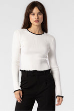 Load image into Gallery viewer, Contrast Ribbed Long Sleeve Top
