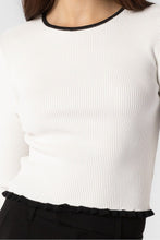 Load image into Gallery viewer, Contrast Ribbed Long Sleeve Top
