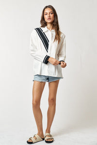 Varsity Stripe Button Down Shirt