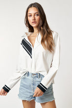 Load image into Gallery viewer, Varsity Stripe Button Down Shirt
