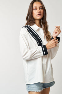 Varsity Stripe Button Down Shirt