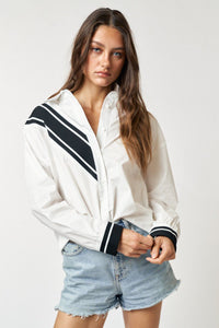 Varsity Stripe Button Down Shirt