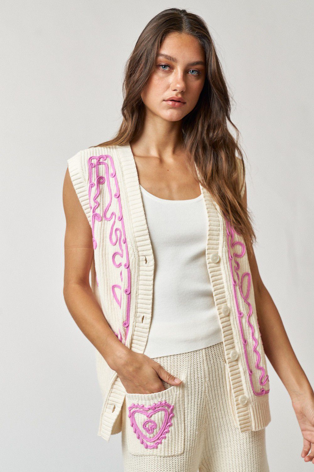 Love Nation Embroidered Vest