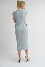 Load image into Gallery viewer, Perfect Ribbed Tee Dress in Sky Blue
