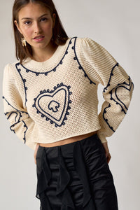 Origin of Love Embroidered Sweater