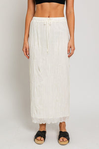 Tulum in White  Pleated Set