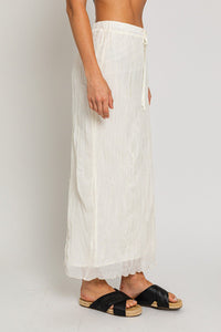 Tulum in White  Pleated Set