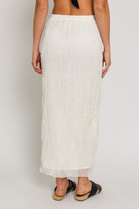 Tulum in White  Pleated Set