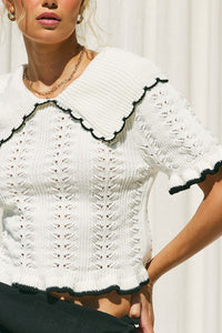 Preppy Chic Pointelle Top