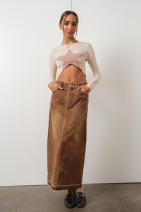 Western Honey Maxi Skirt