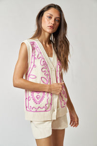 Love Nation Embroidered Vest