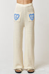 Love Nation Embroidered Pants In Sky Blue