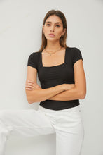 Load image into Gallery viewer, Contour Square Neck Tee in Black
