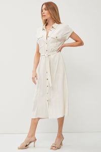 Spring Please Linen Dress in Natural