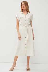 Spring Please Linen Dress in Natural