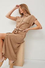 Load image into Gallery viewer, Spring Please Linen Dress in Mocha
