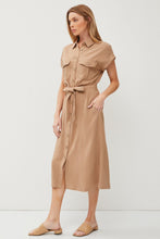 Load image into Gallery viewer, Spring Please Linen Dress in Mocha
