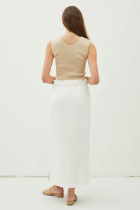 Summer Ready Linen Midi Skirt in White