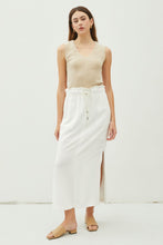 Load image into Gallery viewer, Summer Ready Linen Midi Skirt in White
