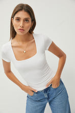 Load image into Gallery viewer, Contour Square Neck Tee in White
