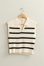 Load image into Gallery viewer, Courtside Knit Polo in Cream/Black
