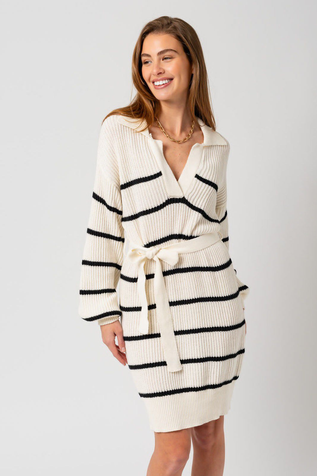 Cozy Dream Striped Knit Dress