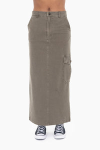 On the Move Olive Maxi Skirt