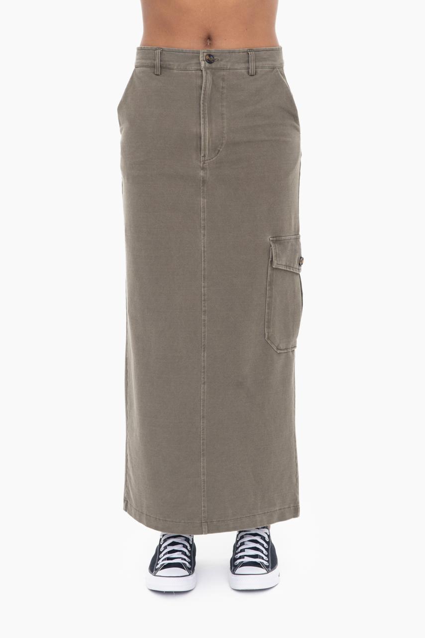 On the Move Olive Maxi Skirt