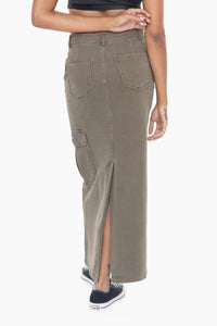 On the Move Olive Maxi Skirt