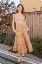 Load image into Gallery viewer, Journey of Love Midi Dress in Taupe
