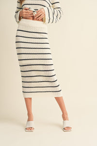 Take It Easy Stripe Crochet Skirt