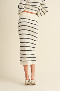 Take It Easy Stripe Crochet Skirt