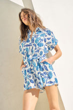 Load image into Gallery viewer, Into the Blues Poplin Romper
